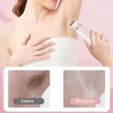 Afeitadora Eléctrica 2-en-1 de Doble Cabezal, Recortadora de Bikini Portátil, Epilador Recargable por USB, Adecuado para Áreas Íntimas, Cejas, Rostro, Piernas y Axilas. - Azul - Ver 3