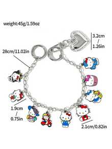 Sanrio 1pc Cute KT Cat Pendant Chain, Thickened Bag Decoration, Hello Kitty Small Pendant, Super Cute Bag Charm, Double Chain, Suitable For Women, No Hanging Rope - Multicolor - View 3