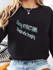 Chaqueta Fce Ligera Para Señoras Personalizadas - Nombre De Campo Médico, Credenciales, Título, Departamento - Regalo De Graduación De Enfermera Sudadera - Negro - Ver 2