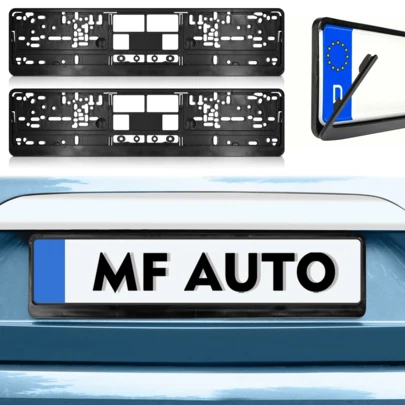 1/2 Piece Plate Frame Holder For 520*110mm European License Plate, Black Color, Fits Most EU Countries Except Finland/Austria/Czech/Croatia/Sweden, Waterproof & Rustproof, Sturdy Design, Exterior Car Decor, Great Gift For Car Owners