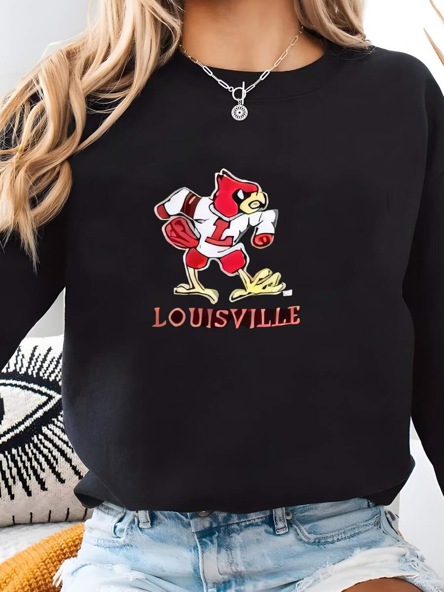 Women Plus Size Sports Sweatshirts - Black - View 1