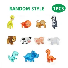 Colorful Window Magnetic Tiles Toy Accessories, Small Animal Dinosaur Zoo Puzzle, Children's Educational Magnetic Building Blocks, Creative Construction Toy, Suitable For New Year, Birthday, Holiday Gifts - Multicolor - View 10