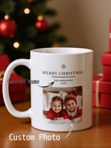 1 pieza Taza personalizada con foto, Taza de café personalizada con foto, Taza de aniversario personalizada con foto, Regalos de inauguración de la casa, Regalos de Navidad, Regalo de San Valentín, Regalo de aniversario, Regalo de graduación, Regalo del Día de la Madre, Regalo del Día del Padre, Regalo ideal para papá/mamá/abuela/abuelo, Regalo único para esposa/esposo, Regalo perfecto para novio/novia, Regalo personalizado para él/ella - Navidad 1 - Ver 6