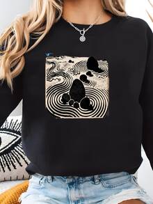 Women Sports Sweatshirts - Black - View 2