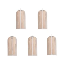 1pc/5pcs Semi-Transparent Garment Dust Cover, Made Of EVA Plastic With Zipper Design, Used For Dust-Proof, Moth-Proof, Wrinkle-Proof, Waterproof, Moisture-Proof, Sealed Bottom Design, Washable And Reusable