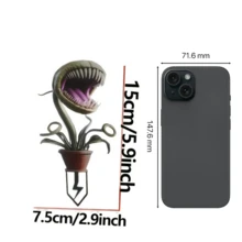 1件装 2D 平面 3mm 厚亚克力异想天开食肉植物花园摆件 - 亚克力户外装饰，适用于室内盆栽、盆景、庭院和草坪 - 可爱的食肉植物设计，是家居和花园装饰、生日场合的理想之选 - 彩色 - 查看 5