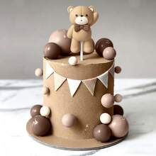 LaVenty Đồ trang trí bánh hình gấu màu tím oải hương, Đồ trang trí bánh tiết lộ giới tính, Trang trí bánh hình gấu, Trang trí bánh sinh nhật tiết lộ giới tính - màu nâu - Xem 8