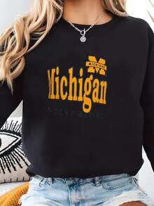 Women Plus Size Sports Sweatshirts - Black - View 2