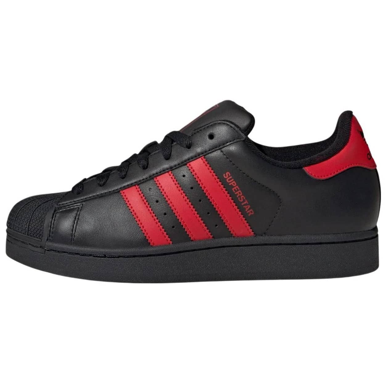 Adidas Superstar II Black White Men's Casual Sneakers Lifestyle Shoes JI3538 | Retro Heritage Style, Timeless Silhouette - 黑紅色 - 查看 1
