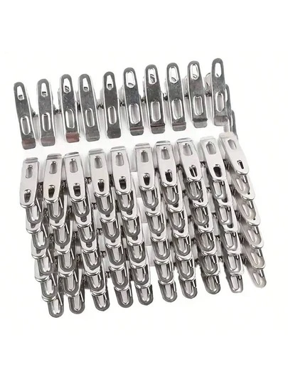 20 piezas de pinzas antideslizantes de acero inoxidable, adecuadas para colgar ropa y fijar objetos