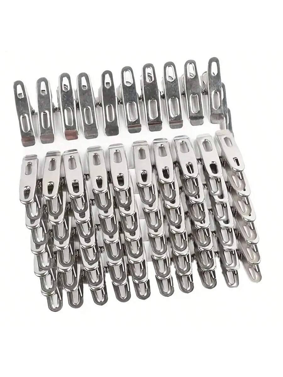 20 piezas de pinzas antideslizantes de acero inoxidable, adecuadas para colgar ropa y fijar objetos