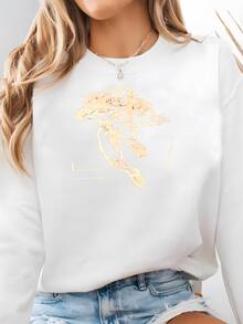 Women Plus Size Sports Sweatshirts - White - View 1