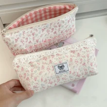 1pc High-Capacity, Stylish Ditsy Floral Pink Pencil Case, Cute Ins Style Student Stationery Organizer,Back To School,Bag