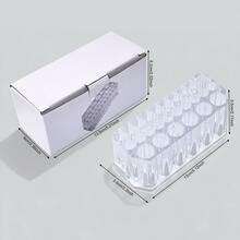 新款26孔亚克力透明美甲收纳盒，可作刷子架、钻头展示架，简约亚克力透明笔筒 - 彩色 - 查看 10