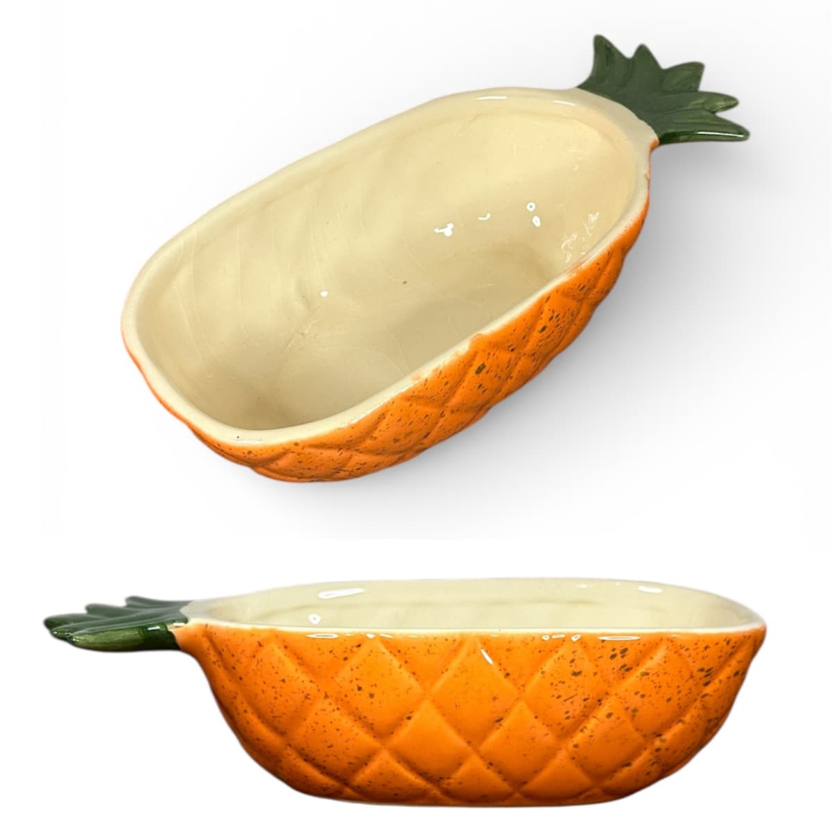Pineapple-Shaped Decorated Bowl, 700ml, Made Of Glazed Ceramic, For Eating Fruit. - trái cam - Xem 1