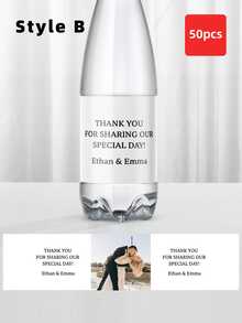 1-50pcs Customized Photo Water Bottle Labels - Personalized Celebration Labels, Custom Name Bottle Tags, DIY Belt Stickers, Suitable For Weddings, Engagements, Birthdays, Anniversaries, As Well As Tea Rooms, Home, Garden, Parties. A Versatile Customizable Gift Idea For Men, Women, Boyfriends, Girlfriends, Groomsmen, Bridesmaids, Newlyweds, Couples, Friends, Ideal For Valentine's Day, Weddings, Engagement Parties. ,Forever Love - Multicolor 2 - View 15