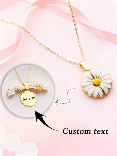 1PC Custom Personalized Necklace For Women, Open Custom Necklace, Fashion Jewelry, Women's Necklace, Women's Jewelry, Custom Gifts, Gifts For Her, Daisy Necklaces, Mom's Birthday Gifts, Christmas Gifts, Valentine's Day Gifts, Anniversary Gifts, New Year Gifts