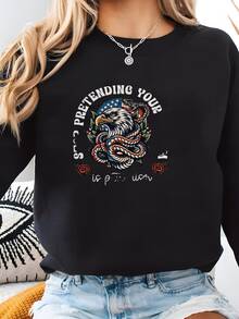 Women Sports Sweatshirts - Black - View 1