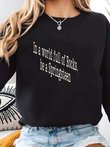 Women Plus Size Sports Sweatshirts - Black - View 2