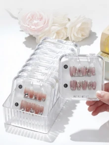 10个装透明盖收纳盒，适用于存放指甲油、手链、项链，也可作为珠宝展示盒使用，便携式抗氧化手链盒 - 彩色 - 查看 5