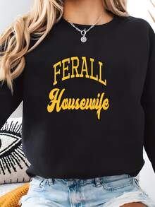 Women Plus Size Sports Sweatshirts - Black - View 2