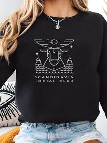 Escandinavia Social Club Sudadera | Minnesota Midwest Minneapolis Sudadera Con Capucha Nórdico | Retro Vintage Hipster Viaje Sudadera Sudadera - Negro - View 2