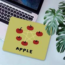 苹果方形鼠标垫，可爱艺术迷你桌面垫，办公桌配件，小巧鼠标垫，适用于游戏、办公和学习，橡胶底座键盘垫，可作为圣诞节和情人节礼物送给女性、男性和朋友，尺寸为9.45*7.87英寸。 - 彩色 - 查看 5