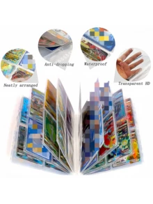 Álbum de colección de cartas Pokémon, caja de almacenamiento de tarjetas de 4 bolsillos, álbum de fotos, puede contener 120 tarjetas variadas - Multicolor - Ver 11