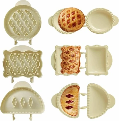 Classic Mini Hand Pie Molds, Pocket Pie Press, Dough Pocket Pie Presser Molds, One Press Autumn Cottage Pie Set, Party Potluck Hand Pie Pan Molds Set For Halloween Christmas Baking (3)
