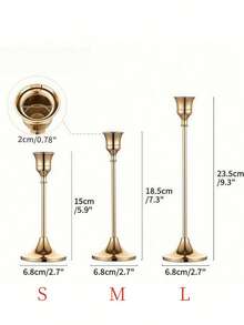 Conjunto de 3 castiçais cônicos em latão dourado/preto, estilo vintage moderno, perfeitos para decoração de mesa, lareira, casamentos, festas, inaugurações de casa, aniversários, formaturas, ambientes aconchegantes, mesas de jantar, Dia das Mães, encontros, jantares requintados e decoração de casamentos.