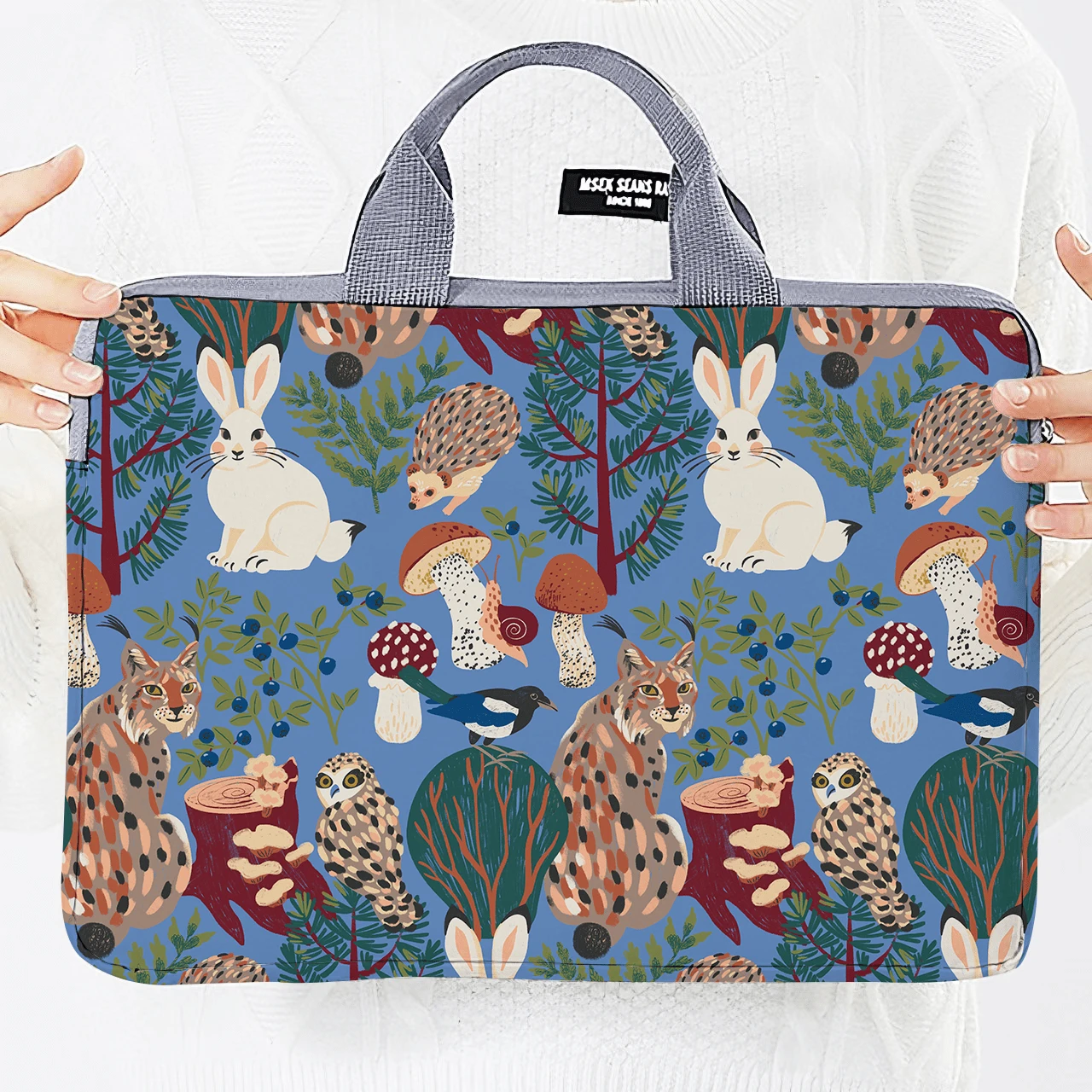 Cartoon Animal Pattern Laptop Sleeve Bag, Suitable For 11-13 Inch Laptops, IPads, Tablets, Casual & Business Handbag, A4 Document Bag For Women And Girls Laptop Case Laptop Cover Computer Bag Carrying Hand Bag Laptop Bag Water Resistant Travel Essentials - Multicolor - View 1