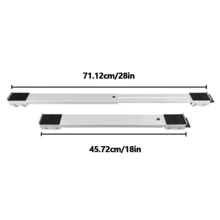 Soporte ajustable para lavadora, base para frigorífico, soporte móvil para persianas enrollables, estantería móvil, longitud ajustable y funcionamiento silencioso, equipado con ruedas para un desplazamiento suave, adecuado como base portátil para diversos electrodomésticos, estantería móvil ideal para frigoríficos y equipos de lavado, fácil montaje. - Plateado - Ver 3