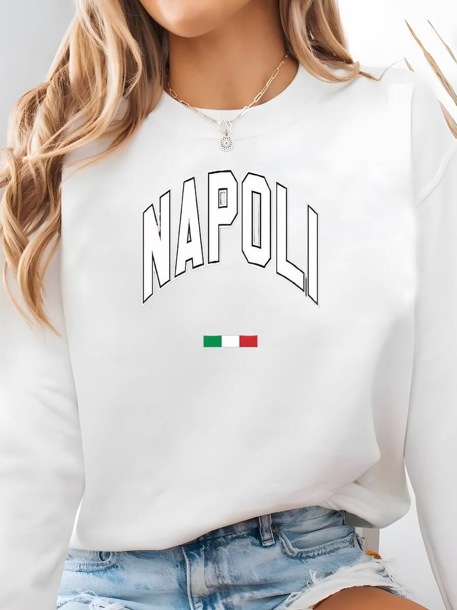 Women Plus Size Sports Sweatshirts - Putih - View 1
