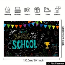 2D平面，1件装“欢迎返校”背景横幅，返校派对装饰 - 彩色 - 查看 6