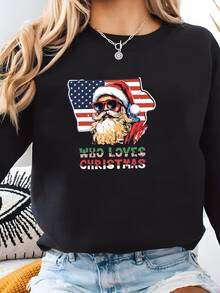 Taza De Navidad Tazas De Vacaciones De Navidad Taza De Navidad Estados Unidos Taza De Navidad Feliz Navidad Taza De Café Ideas De Regalos De Navidad Taza De Santa Claus Vintage Sudadera - Negro - Ver 1