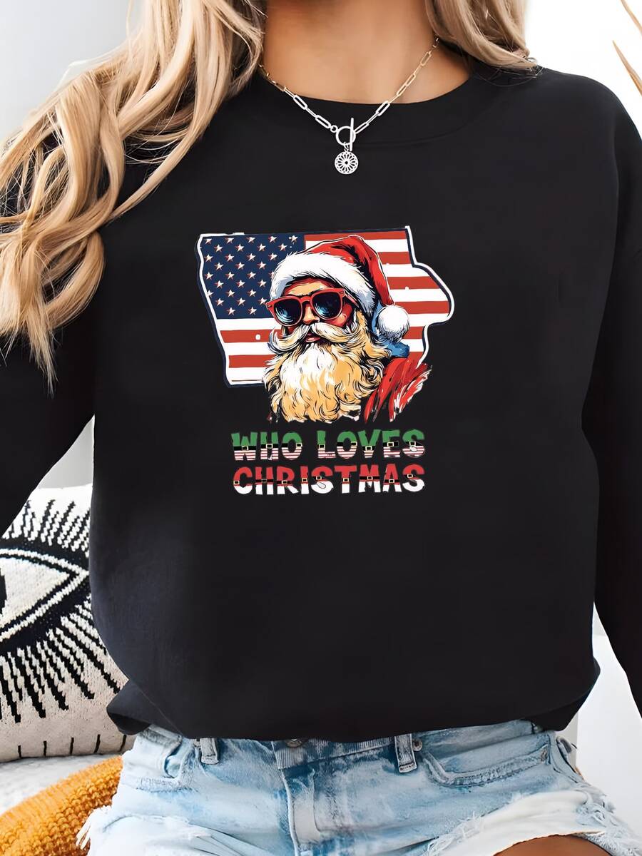 Taza De Navidad Tazas De Vacaciones De Navidad Taza De Navidad Estados Unidos Taza De Navidad Feliz Navidad Taza De Café Ideas De Regalos De Navidad Taza De Santa Claus Vintage Sudadera - Negro - Ver 1