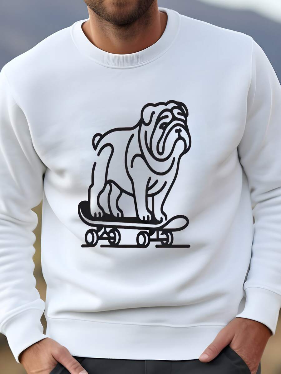 Mens Niños Toro Perro Sweatshirt Yo Niño Rojo Y Negro Sweatshirt Yo Unisex Yo Regalo Del Día Del Juego Sudadera - Blanco - Ver 1