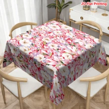 1/20件装春季桌布，柔和的薰衣草色底布，饰以鲜艳的粉色和白色花卉图案，点缀着精致的花瓣和绿叶，风格活泼动感，是家居、厨房、户外花园派对、节日装饰和春季庆祝活动的理想之选。 - 彩色 - 查看 16