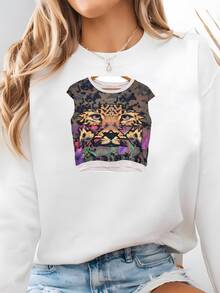 Women Plus Size Sports Sweatshirts - 白色 - 查看 1