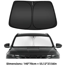 140*70cm(55*27.6in) Foldable Windshield Sun Shade, Front Window Sunshade Blocks UV Rays, Keeps Your Car Cool, Universal Thick Sunscreen Board For Car Interior Shading And Cooling