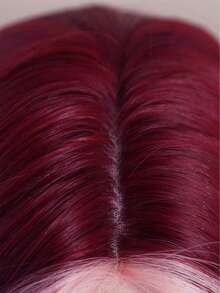 7JHH WIGS 28 Inch Extra Long Wavy Wine Red Wig For Women, Mixed With Pink Highlights Fluffy Wavy Curly Hair With Bangs, Made Of Heat-Resistant Synthetic Fiber, Suitable For Daily Wear, Music Festivals, Halloween Costume Parties And Other Occasions - Burgundy - View 8