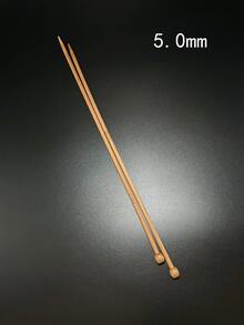 Set de 2 agujas de tejer de bambú apuntadas simples carbonizadas, tallas de 2.0mm a 10.0mm, apropiadas para principiantes y expertos, longitud de 35cm/18 tallas - Bronce - Ver 12