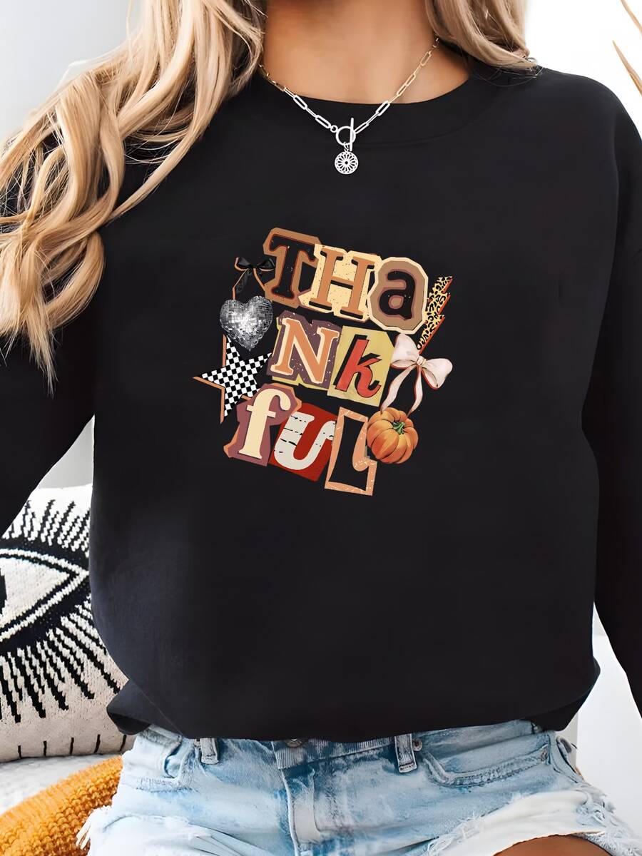 Women Plus Size Sports Sweatshirts - Black - View 1