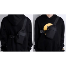 Mini Bolso Cruzado En El Pecho,Para Hombre Y Mujer Con Bolsillos Dobles,Riñonera Impermeable Con Manos Libres,Adecuado Para Deportes Al Aire Libre,Correr Y Viajar - Transparente-Negro-06 - Ver 8
