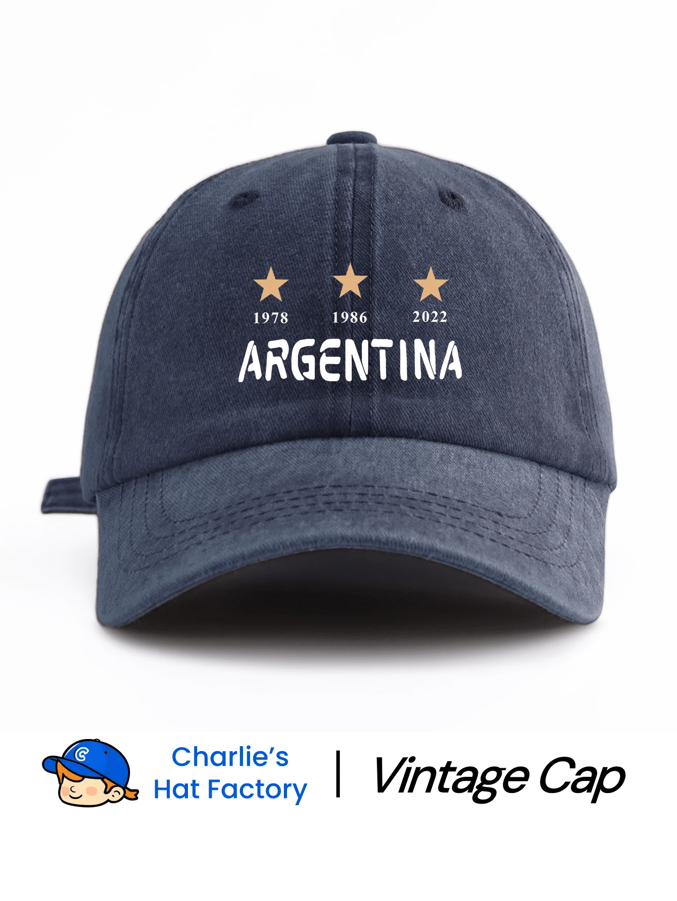 1pc Argentina Printed Washed Baseball Cap, Classic Casual Retro Style, Soft Sweatband, Adjustable Size, Lightweight Sun Protection, Versatile Dad Hat, Suitable For Outdoor Sports, Daily Wear, Gatherings And Vacations, Perfect Gift For Family And Friends