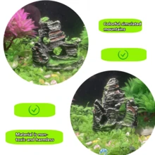 Artificial Moss Rock Decor For Aquarium Fish Tank - Suitable For Fish & Shrimp Caves, Mountainous Terrain Decoration