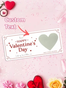 1pc Customized Scratch Card, Personalized Scratch Card, Couple Customized Scratch Card, Customized Scratch Card With Text, Fun Scratch Card, Party Scratch Card, Holiday Scratch Card, Gift Packaging Scratch Card, Christmas Gift Scratch Card, Santa Claus Scratch Card, Christmas Hat Scratch Card, Gift For Him/Her Scratch Card - Couple model - View 9