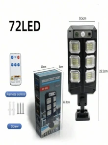 Luz solar para exteriores de 8000W, 12000lm, batería de ión de litio de 4500mAh, carga con panel solar, iluminación toda la noche, con sensor de movimiento, 3 modos de iluminación, adecuada para hogar, patio, garaje, calle exterior, iluminación comercial - 504/360/336/300/240/180/168 LED - Q6 - Ver 10