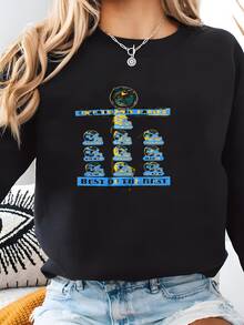 Women Plus Size Sports Sweatshirts - Black - View 1