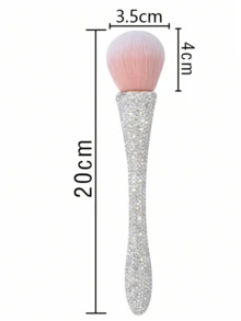 1/2支装奢华镶钻化妆刷 - 尼龙刷毛，钻石玫瑰化妆刷，打造完美粉状妆效，无香型，适合所有肤质，理想的美妆工具 - 彩色 - 查看 10